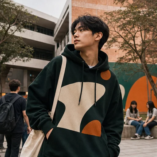 印有 愛交朋友@大學生.台灣 的帽T周邊設計