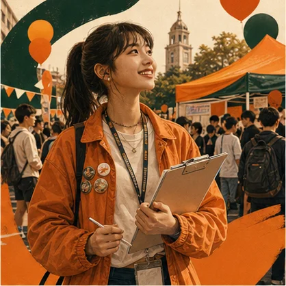 在校園社團博覽會規劃活動的學生總召